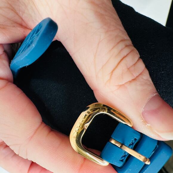 Coach Gold Mini Boyfriend Watch with Signature Blue Rubber Band - Picture 16 of 16